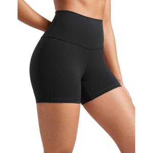 imageCRZ YOGA Womens Butterluxe Biker Shorts 4  High Waisted Booty Workout Volleyball Yoga SpandexBlack