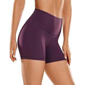 imageCRZ YOGA Womens Butterluxe Biker Shorts 4  High Waisted Booty Workout Volleyball Yoga SpandexDeep Purple