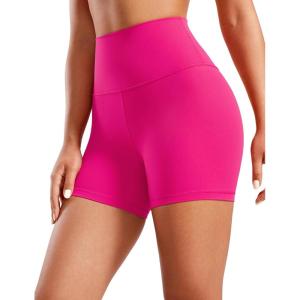 imageCRZ YOGA Womens Butterluxe Biker Shorts 4  High Waisted Booty Workout Volleyball Yoga SpandexGranita Pink