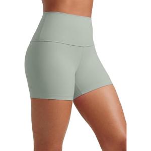 imageCRZ YOGA Womens Butterluxe Biker Shorts 4  High Waisted Booty Workout Volleyball Yoga SpandexGreen Palm Court
