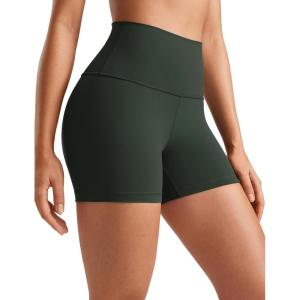 imageCRZ YOGA Womens Butterluxe Biker Shorts 4  High Waisted Booty Workout Volleyball Yoga SpandexLegend Green