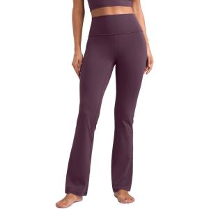 imageCRZ YOGA Womens Butterluxe High Waist Flare Pants 29quot  305quot  32quot  335quot  Yoga Bootcut Wide Leg with Pocket LoungeGrape Thistle Purple