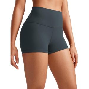 imageCRZ YOGA Womens Butterluxe High Waisted Biker Shorts 25 Inches  Yoga Workout Spandex Running Volleyball BootyDark Green