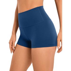 imageCRZ YOGA Womens Butterluxe High Waisted Biker Shorts 25 Inches  Yoga Workout Spandex Running Volleyball BootyFrench Navy