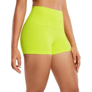 imageCRZ YOGA Womens Butterluxe High Waisted Biker Shorts 25 Inches  Yoga Workout Spandex Running Volleyball BootyNeon Yellow