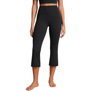 imageCRZ YOGA Womens Butterluxe High Waisted Flare Capris Leggings 23quot  Bootcut Yoga Pants Cropped Lounge Casual ComfyBlack