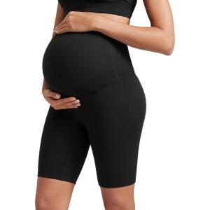 imageCRZ YOGA Womens Butterluxe Maternity Biker Shorts Over The Belly 8quot  Pregnancy Yoga Workout ActivewearBlack