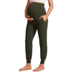 imageCRZ YOGA Womens Butterluxe Maternity Joggers with Pockets 27quot  Workout Activewear Yoga Pregnancy Pants Buttery SoftOlive Green