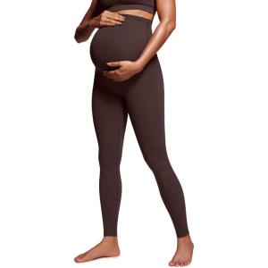 imageCRZ YOGA Womens Butterluxe Maternity Leggings Over The Belly 28quot  Workout Activewear Yoga Pregnancy Pants Buttery SoftHot Fudge Brown