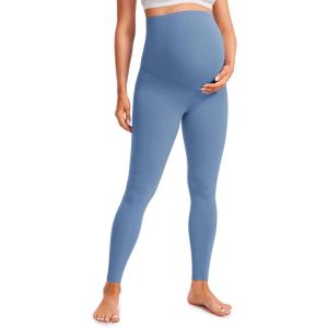 imageCRZ YOGA Womens Butterluxe Maternity Leggings Over The Belly 28quot  Workout Activewear Yoga Pregnancy Pants Buttery SoftOasis Blue