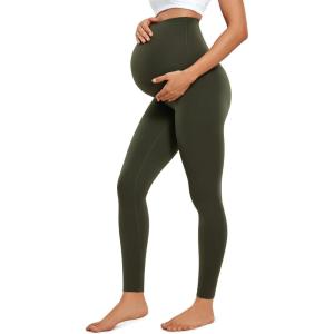 imageCRZ YOGA Womens Butterluxe Maternity Leggings Over The Belly 28quot  Workout Activewear Yoga Pregnancy Pants Buttery SoftOlive Green
