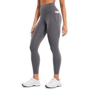 imageCRZ YOGA Womens Butterluxe Workout Leggings 25 Inches  High Waisted Gym Yoga Pants with Pockets Buttery SoftDark Carbon