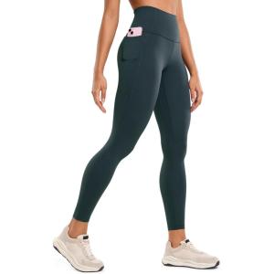 imageCRZ YOGA Womens Butterluxe Workout Leggings 25 Inches  High Waisted Gym Yoga Pants with Pockets Buttery SoftForest Dark Green