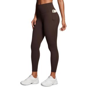 imageCRZ YOGA Womens Butterluxe Workout Leggings 25 Inches  High Waisted Gym Yoga Pants with Pockets Buttery SoftHot Fudge Brown