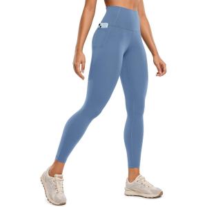 imageCRZ YOGA Womens Butterluxe Workout Leggings 25 Inches  High Waisted Gym Yoga Pants with Pockets Buttery SoftOasis Blue