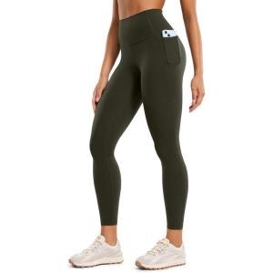 imageCRZ YOGA Womens Butterluxe Workout Leggings 25 Inches  High Waisted Gym Yoga Pants with Pockets Buttery SoftOlive Green