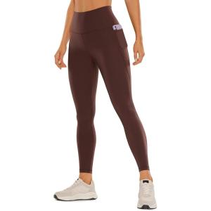 imageCRZ YOGA Womens Butterluxe Workout Leggings 25 Inches  High Waisted Gym Yoga Pants with Pockets Buttery SoftTaupe