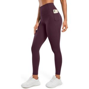 imageCRZ YOGA Womens Butterluxe Workout Leggings 28 Inches  High Waisted Gym Yoga Pants with Pockets Running Buttery SoftDeep Purple