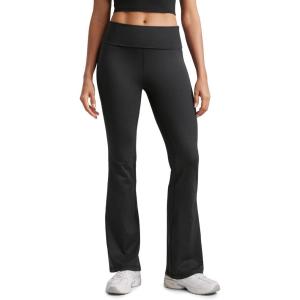 imageCRZ YOGA Womens Cloud Jersey Foldover Waist Flare Pants 31quot  Yoga High Waisted Bootcut Lounge CasualBlack