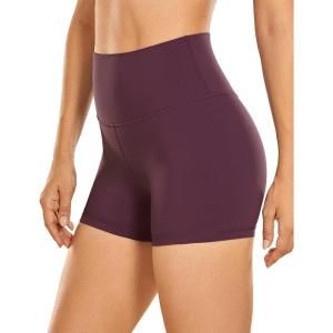 imageCRZ YOGA Womens Naked Feeling Biker Shorts  3 Inches High Waisted Yoga Workout Running SpandexDark Russet
