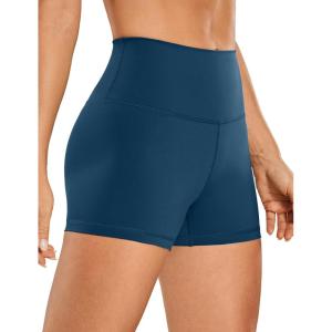 imageCRZ YOGA Womens Naked Feeling Biker Shorts  3 Inches High Waisted Yoga Workout Running SpandexFrench Navy