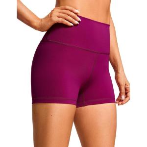 imageCRZ YOGA Womens Naked Feeling Biker Shorts  3 Inches High Waisted Yoga Workout Running SpandexMagenta Purple