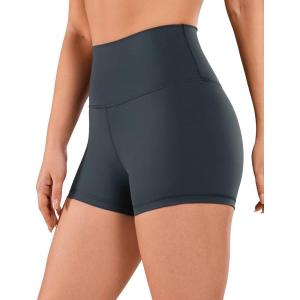 imageCRZ YOGA Womens Naked Feeling Biker Shorts  3 Inches High Waisted Yoga Workout Running SpandexMelanite