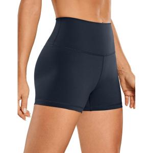 imageCRZ YOGA Womens Naked Feeling Biker Shorts  3 Inches High Waisted Yoga Workout Running SpandexNavy