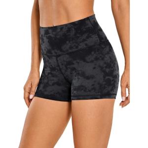imageCRZ YOGA Womens Naked Feeling Biker Shorts  3 Inches High Waisted Yoga Workout Running SpandexTie Dye Smoke Ink