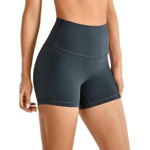 imageCRZ YOGA Womens Naked Feeling Biker Shorts  4 Inches High Waist Yoga Workout Running Gym SpandexMelanite
