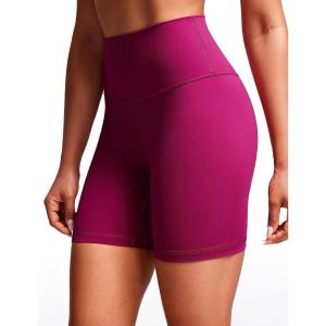 imageCRZ YOGA Womens Naked Feeling Biker Shorts  6 Inches High Waist Yoga Workout Running Gym SpandexMagenta Purple