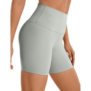 imageCRZ YOGA Womens Naked Feeling Biker Shorts  6 Inches High Waist Yoga Workout Running Gym SpandexSterling