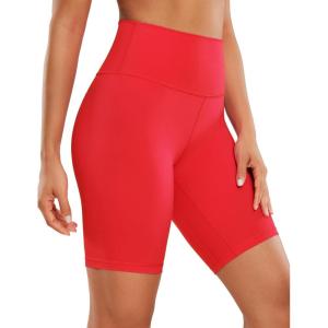 imageCRZ YOGA Womens Naked Feeling Biker Shorts  8 Inches High Waisted Yoga Workout Gym Running SpandexDeep Red