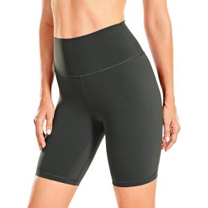 imageCRZ YOGA Womens Naked Feeling Biker Shorts  8 Inches High Waisted Yoga Workout Gym Running SpandexGrey Olive