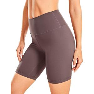 imageCRZ YOGA Womens Naked Feeling Biker Shorts  8 Inches High Waisted Yoga Workout Gym Running SpandexPurple Taupe