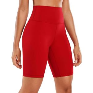 imageCRZ YOGA Womens Naked Feeling Biker Shorts  8 Inches High Waisted Yoga Workout Gym Running SpandexRed Chili