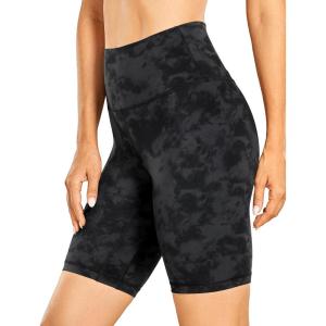 imageCRZ YOGA Womens Naked Feeling Biker Shorts  8 Inches High Waisted Yoga Workout Gym Running SpandexTie Dye Smoke Ink
