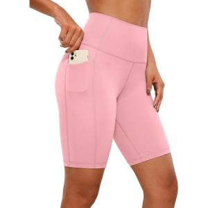 imageCRZ YOGA Womens Naked Feeling Biker Shorts with Pockets 8  High Waisted Yoga Gym Workout SpandexThe Heartbeat Powder