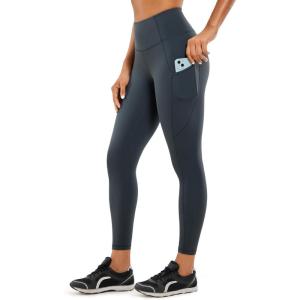 imageCRZ YOGA Womens Naked Feeling Workout Leggings 25 Inches  High Waisted Yoga Pants with Side Pockets Running TightsMelanite