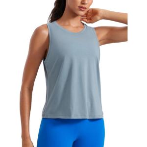 imageCRZ YOGA Womens Pima Cotton Sleeveless Loose Tank Tops Exercise Gym Yoga Tops Athletic ShirtsBelgian Blue