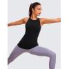 imageCRZ YOGA Butterluxe Womens Racerback High Neck Tank Top  with Built in Bra Workout Padded Yoga Athletic CamisoleBlack
