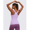 imageCRZ YOGA Butterluxe Womens Racerback High Neck Tank Top  with Built in Bra Workout Padded Yoga Athletic CamisoleElfin Purple
