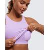 imageCRZ YOGA Butterluxe Womens Racerback High Neck Tank Top  with Built in Bra Workout Padded Yoga Athletic CamisoleElfin Purple