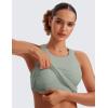 imageCRZ YOGA Butterluxe Womens Racerback High Neck Tank Top  with Built in Bra Workout Padded Yoga Athletic CamisoleGreen Palm Court