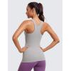imageCRZ YOGA Butterluxe Womens Racerback High Neck Tank Top  with Built in Bra Workout Padded Yoga Athletic CamisoleGull Gray