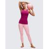 imageCRZ YOGA Butterluxe Womens Racerback High Neck Tank Top  with Built in Bra Workout Padded Yoga Athletic CamisoleMagenta Purple