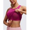 imageCRZ YOGA Butterluxe Womens Racerback High Neck Tank Top  with Built in Bra Workout Padded Yoga Athletic CamisoleMagenta Purple