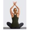 imageCRZ YOGA Butterluxe Womens Racerback High Neck Tank Top  with Built in Bra Workout Padded Yoga Athletic CamisoleOlive Green