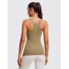 imageCRZ YOGA Butterluxe Womens Racerback High Neck Tank Top  with Built in Bra Workout Padded Yoga Athletic CamisoleSoul Brown