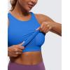 imageCRZ YOGA Butterluxe Womens Racerback High Neck Tank Top  with Built in Bra Workout Padded Yoga Athletic CamisoleSparkle Blue